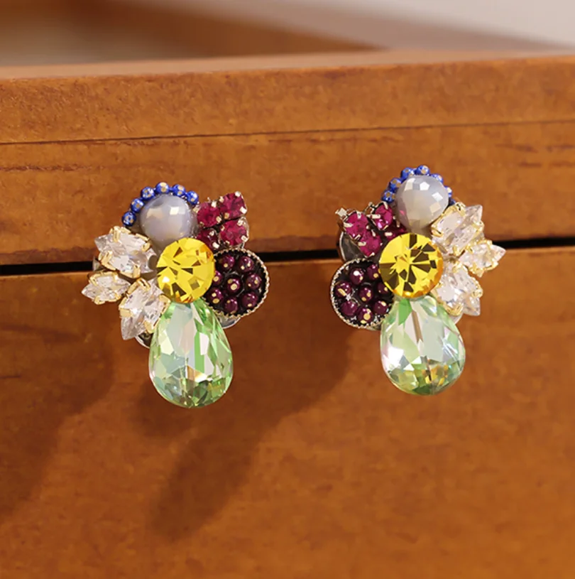 2022 new Simple copper plated gold diamond vintage 925 silver needle Earrings for women Fashion Jewelry