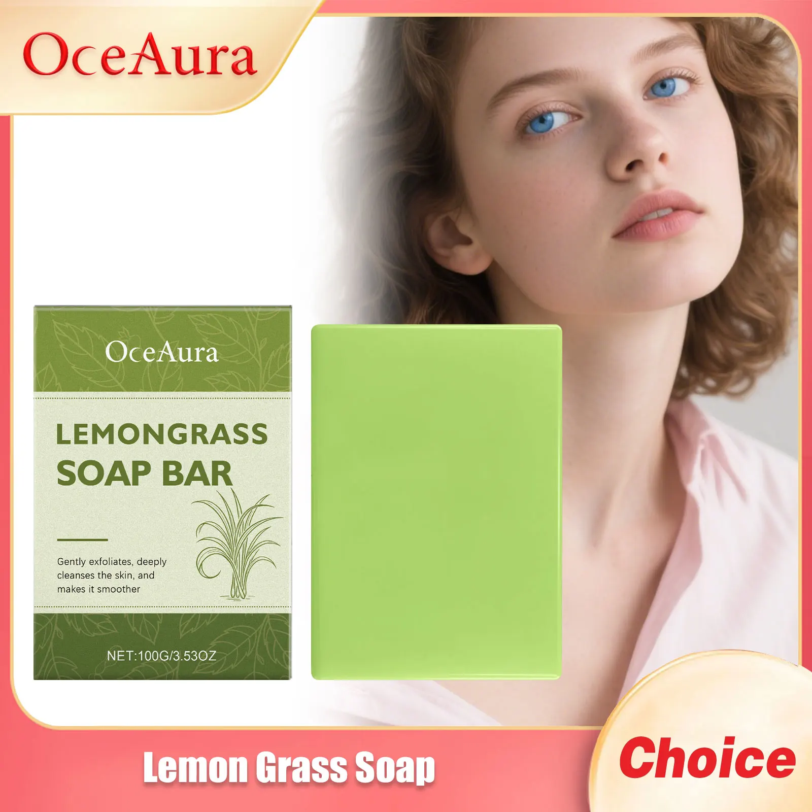 OCEAURA Lemon Exfoliating Soap Clean Pores Remove Dirt Firm Skin Improve Roughness Deep Hydrate Oil Control Body Nourishing Soap