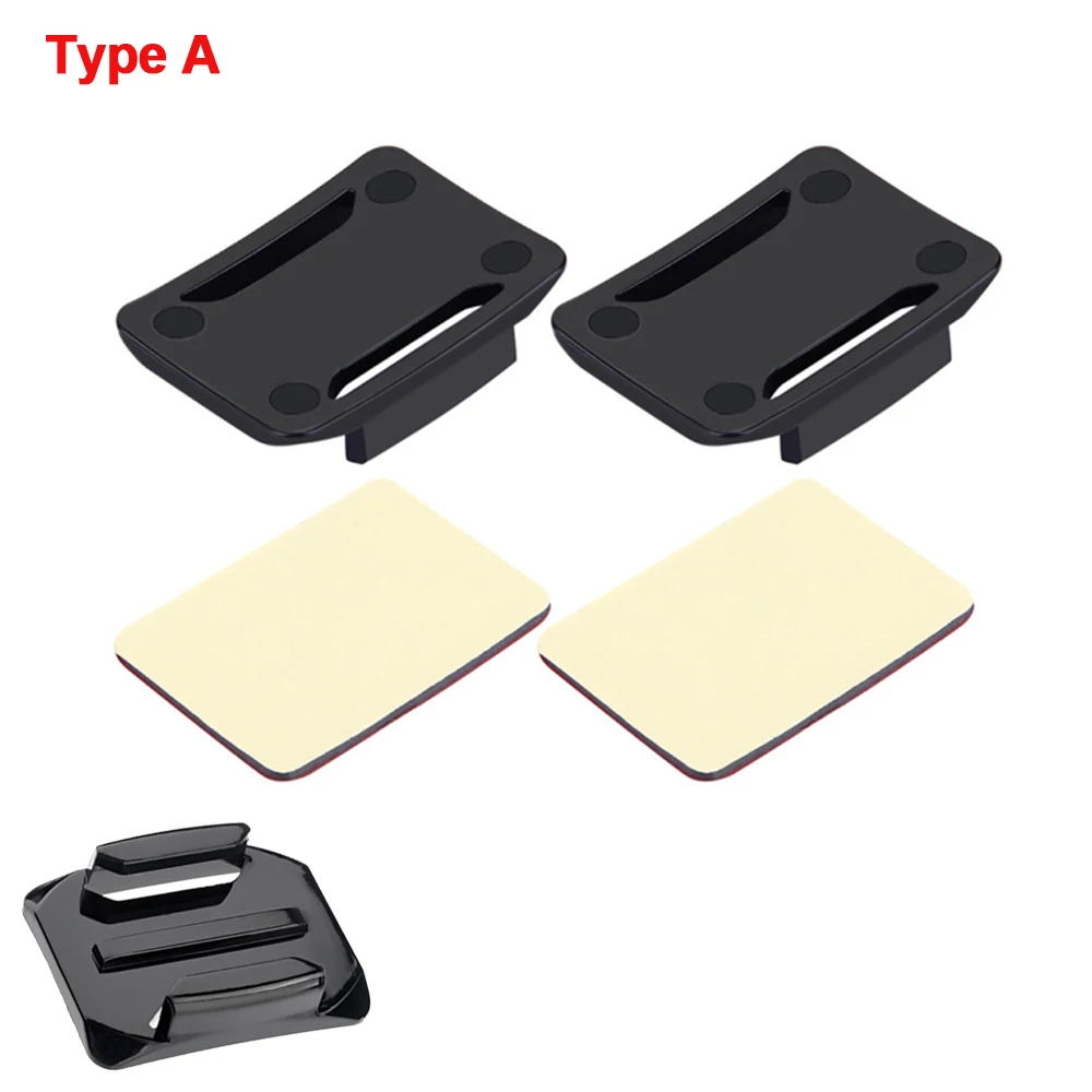 2 PCS Action Camera Adhesive Mounts Curved Flat Mounts Sticky Pads Fit for GoPro 9 8 7 6 5 4