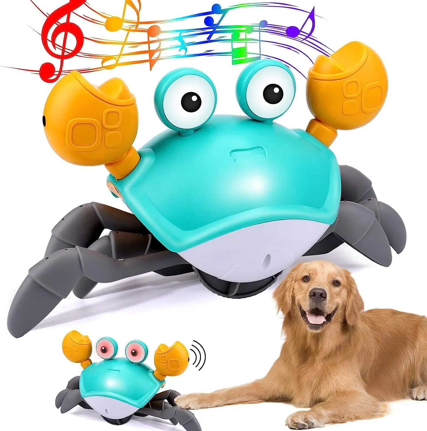 Electric Crawling Crab Dog Toys Rechargeable Obstacle Avoidance Sensor Sound Pet Toy For Puppy Cat dog Pet Product