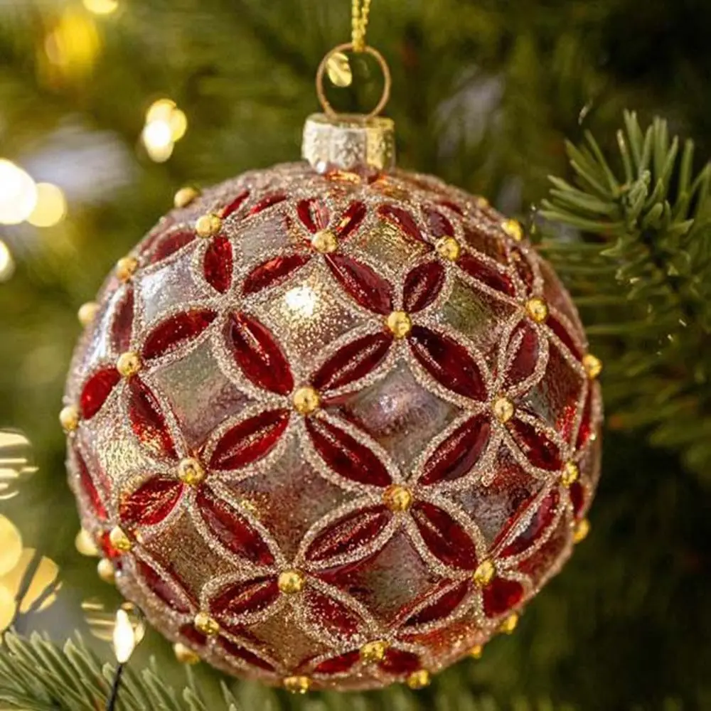 

8cm Christmas Glass Balls Suspensable Korean Style Multicolor Christmas Ball Decorative Reusable Christmas Tree Pendants