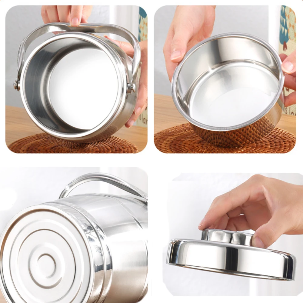 Stainless Steel Lunch Box 1400ML Steel Food Container Multilayer Portable Lunch Box Adult Student Children\'s Kitchen Accessories