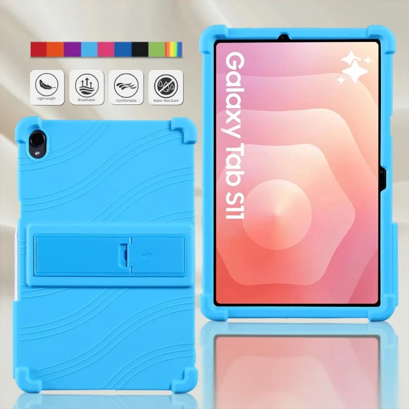 

Чехол для планшета Samsung Galaxy Tab S11, 11 дюймов, противоударный защитный чехол, приятный для детей, мягкий силиконовый регулируемый чехол-подставка