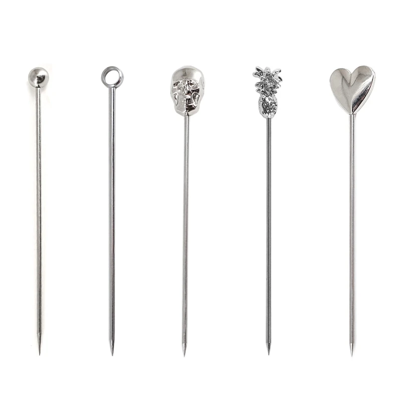 10 PCS Cocktail Picks Stainless Steel Cocktail Toothpicks Reusable Cocktail Pick