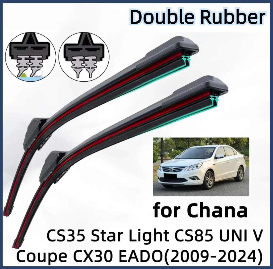 

Double Rubber Car Wiper for Chana CX70 Star Light CS85 Coupe EADO PLUS Front Wiper Blades Brushes CutterAccessories Windscreen
