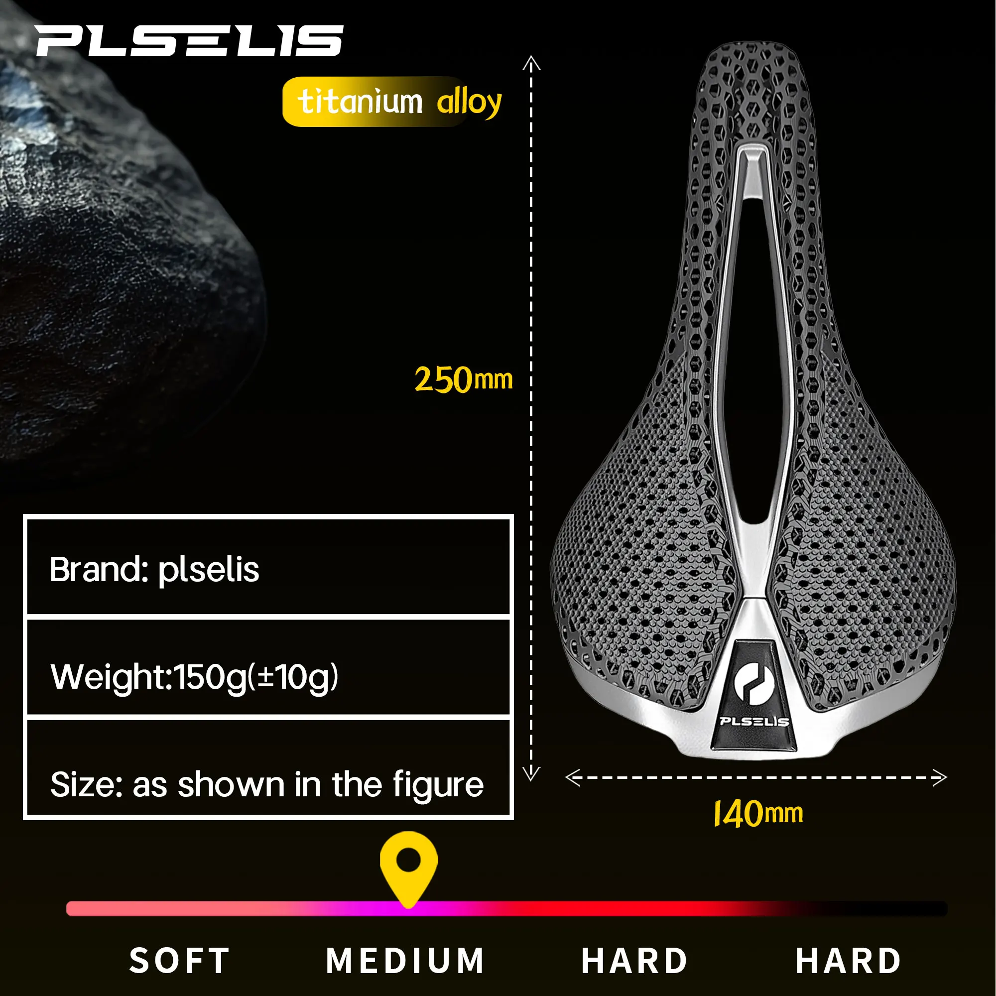 Plselis Road Bicycle Specialized 3D Printed Surface Titanium Alloy Integrated Bottom Shell 150g Ergonomic Design Cycling Gear