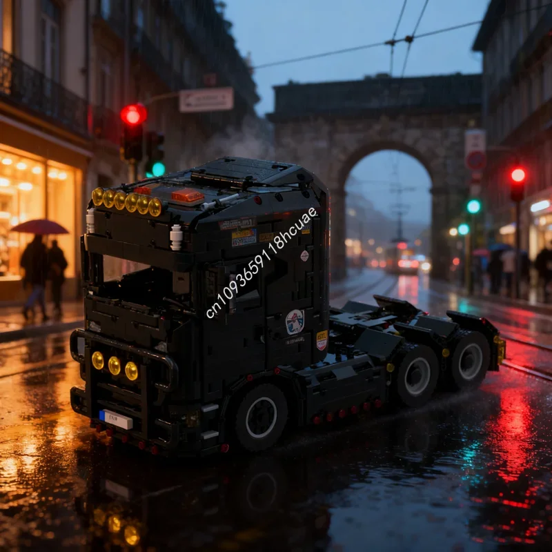 1933pcs MOC Trailer Cargo Hopper 1 Manual Model Building Blocks Architecture Assemble Toys Creative Festival Gifts Idea