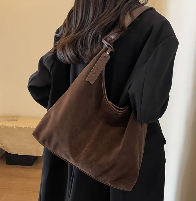 

Осень и зима, новая универсальная рабочая дорожная сумка на плечо, женские сумки, сумки в стиле ретро, замшевая матовая сумка-тоут