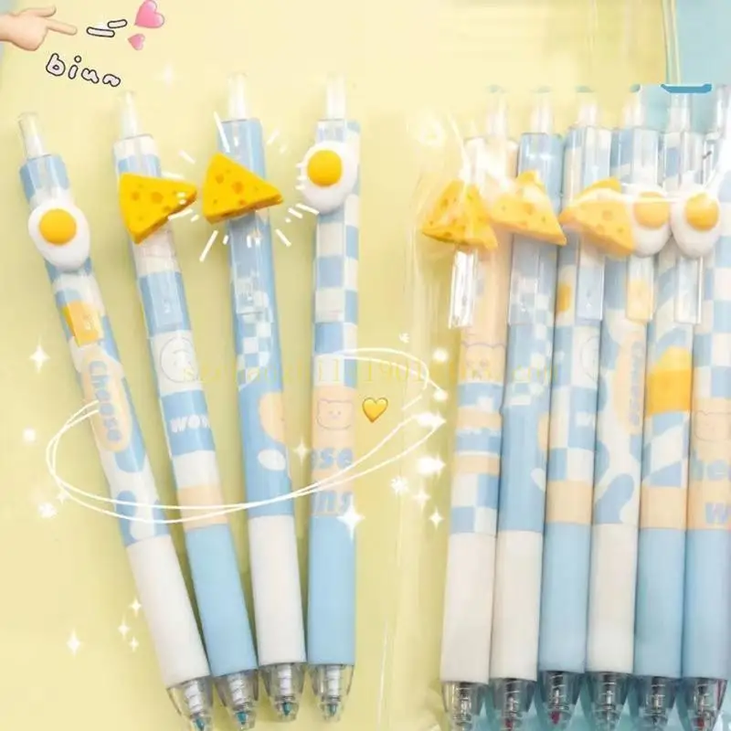 6 шт. нейтральные ручки с морской солью и сыром, выдвижные гелевые ручки, ручки 0,5 мм, школьные принадлежности для написания журналов