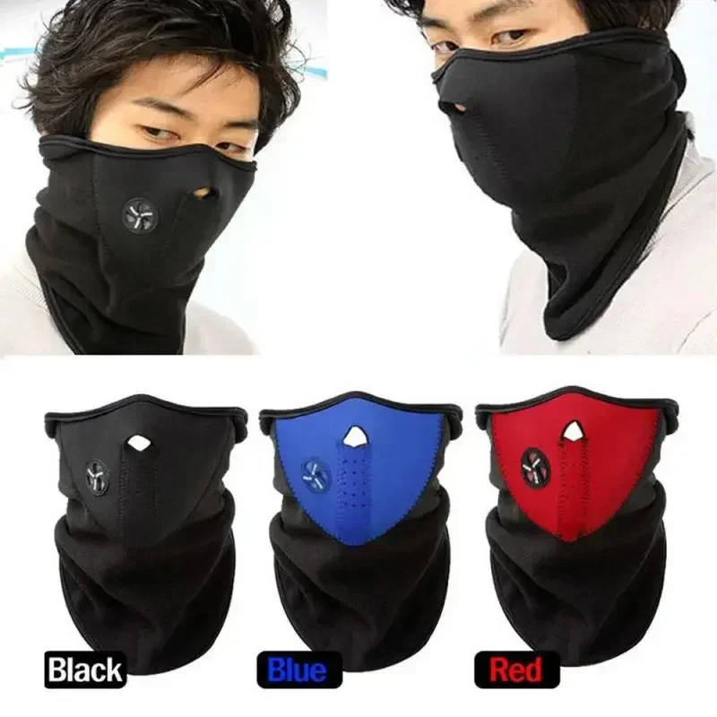 1Pc New Winter Motorcycle Fleece Thermal Face Mask Balaclava Windproof Keep Warm Riding Face Shield Winter Outdoor Sports Masks