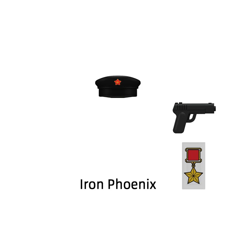 Juego de bloques de construcción modelo lirio blanco para niños, juguete de ladrillos para armar soldado de la caballería soviética moderna, Iron Phoenix, ideal para regalo, N601-N604