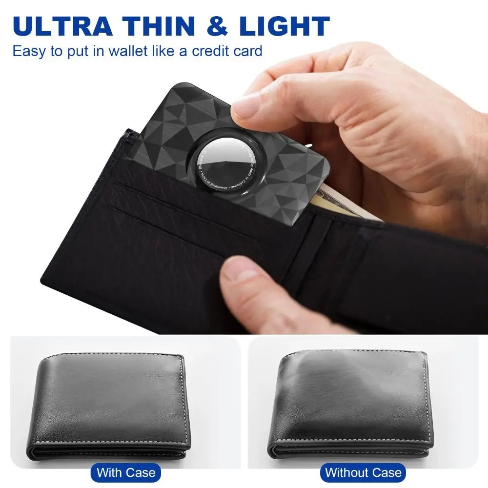 กระเป๋าสตางค์บางเฉียบคุณภาพสูงรอบผู้ถือบัตรแบบนุ่มฝาครอบป้องกันมัลติฟังก์ชั่นสําหรับคีย์ Airtag