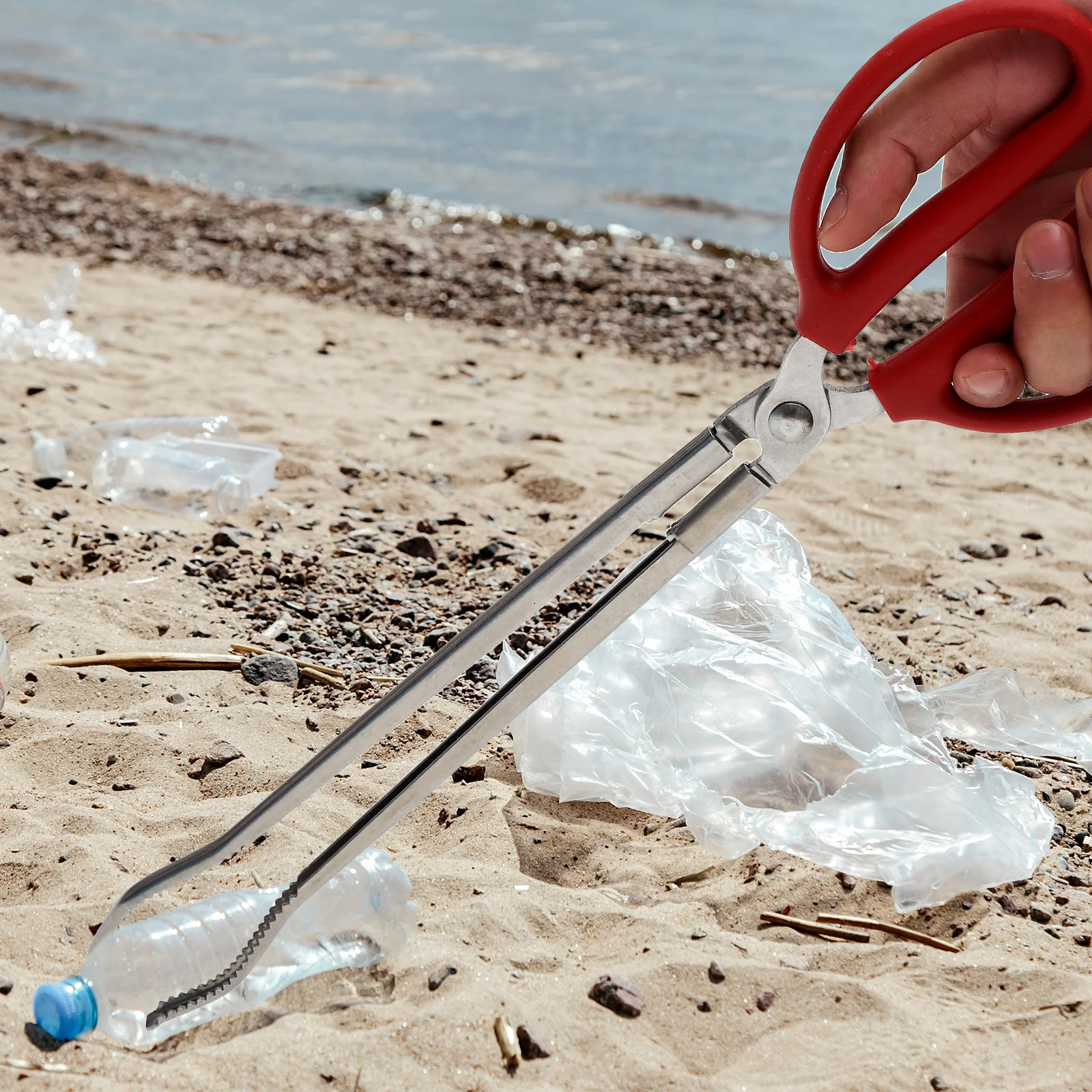 

Crab Clip Eel Grabber Long Tweezers Fish Tongs Trash Tool Heavy Duty Stainless Steel Scissor Tongs Up Ideal for Cigarettes