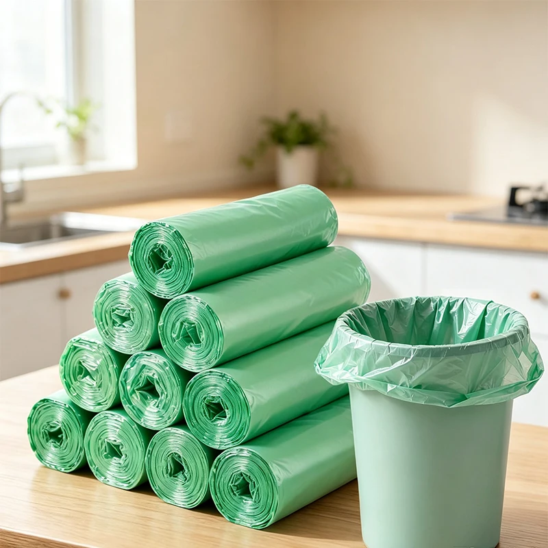 100pcs Thick Disposable Trash Bags Portable Garbage Bin Liners Household Waste Bags for Kitchen Bathroom Sundry Waste Storage