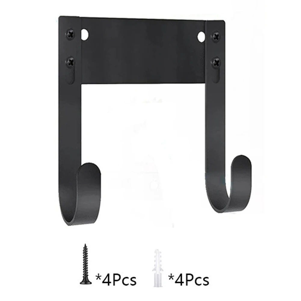 Black Adjustable Ironing Board Bracket Adjustable Hook Distance Feature Ironing Board Storage Solution T-shaped Leg Compatible