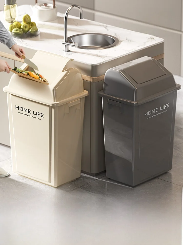 

Large Size Garbage Can 10L Capacity Kitchen Bedroom Living Room Office Dormitory Bathroom Home Use Square PP Material Manual ...
