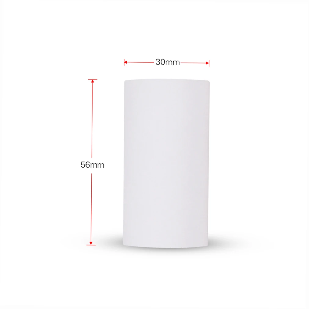 لفة ورق حراري للحفاظ على 10 سنوات من PeriPage 56*30 مم خط أسود خالٍ من BPA للطابعة الحرارية PeriPage A6/A8/P6 Paperang P1/P2 #2