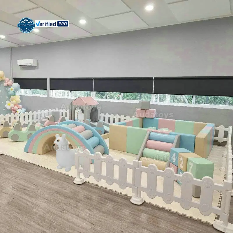 Custom Pastel Commercial Luxury Play Area Soft Play Set Indoor Playground