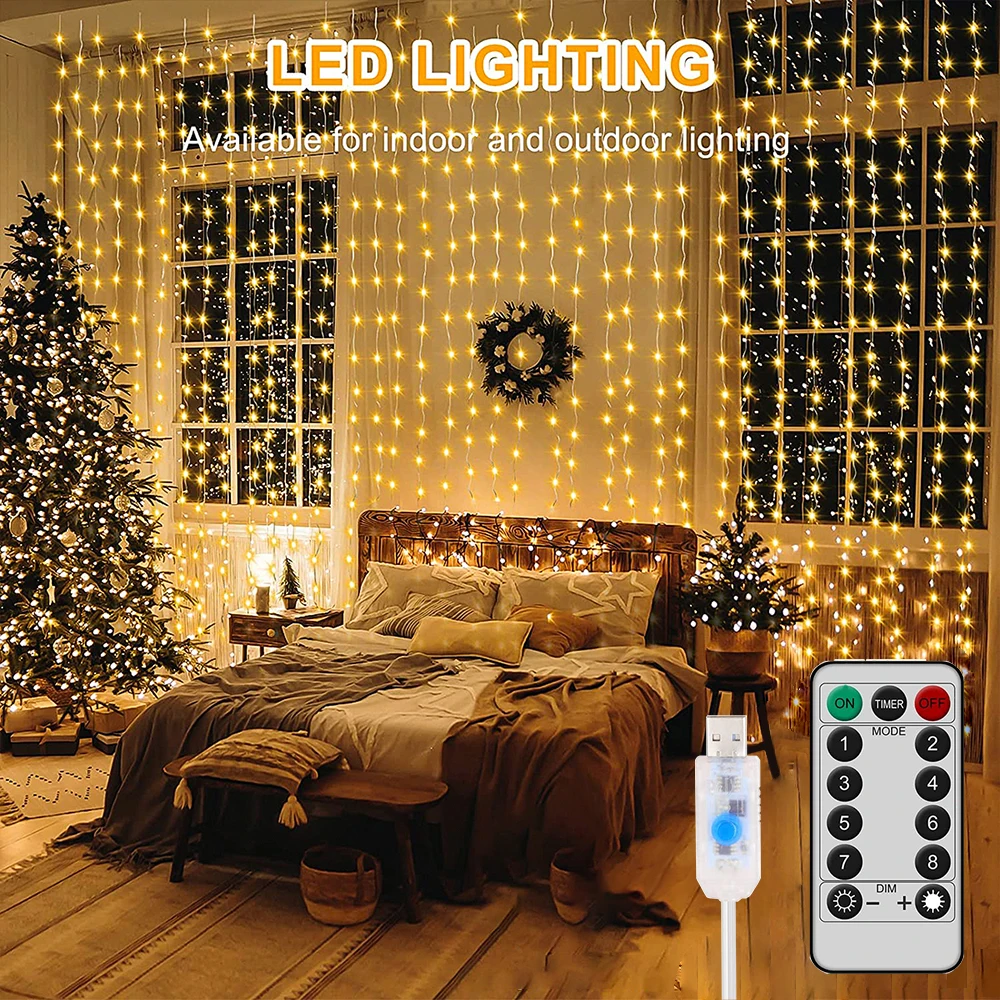 Фонари-гирлянды, 3 м, USB, 8 режимов