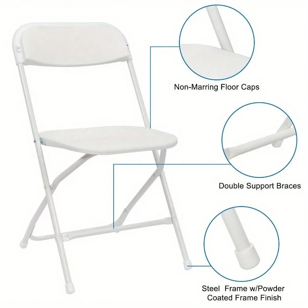 12Pack Plastic Folding Chairs Commercial Event Wedding Party Meeting Office Seat