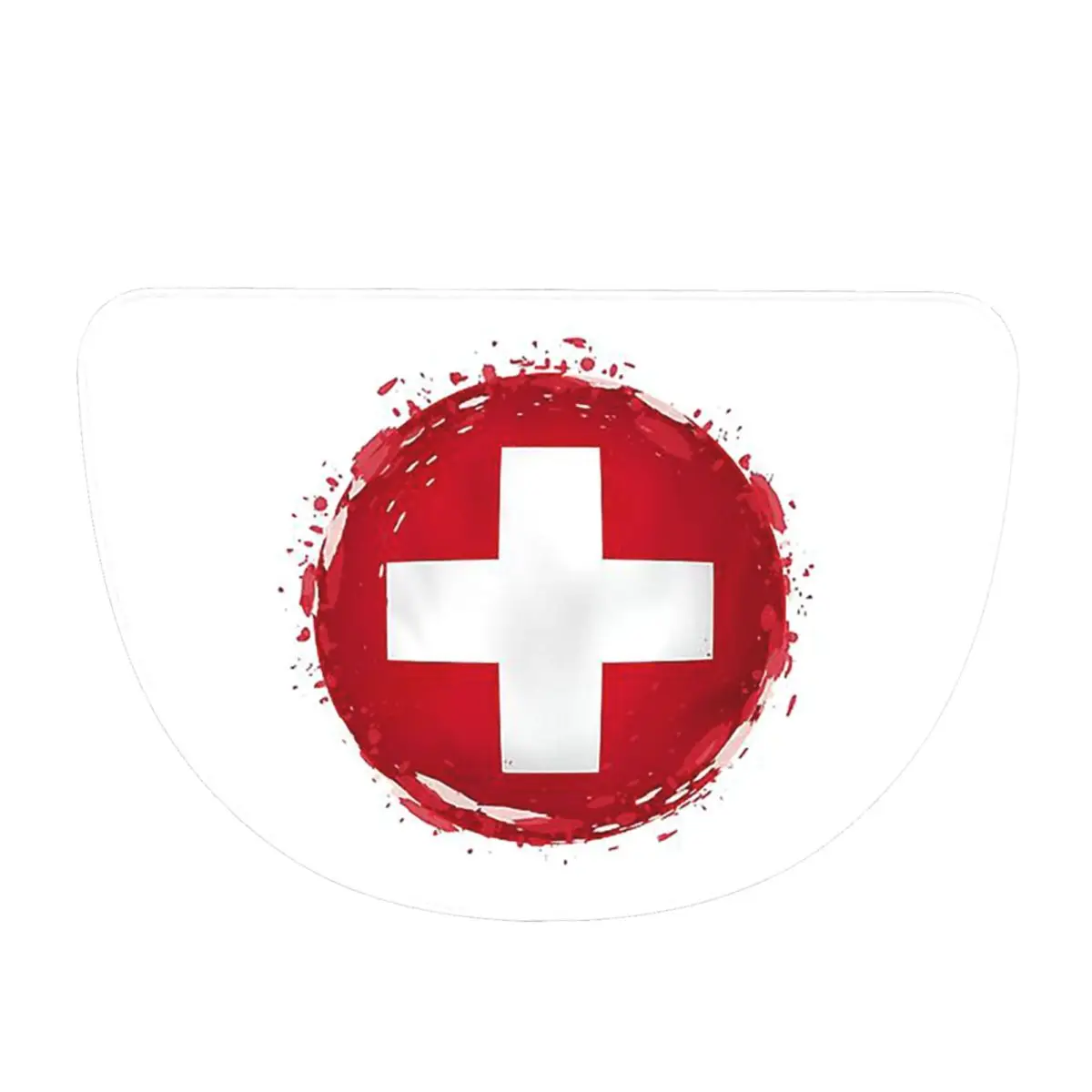 Swiss Switzerland Flag Soft Flannel Half Round Doormat Non Slip Bathroom Mat Absorbent Floor Carpet for Living Room