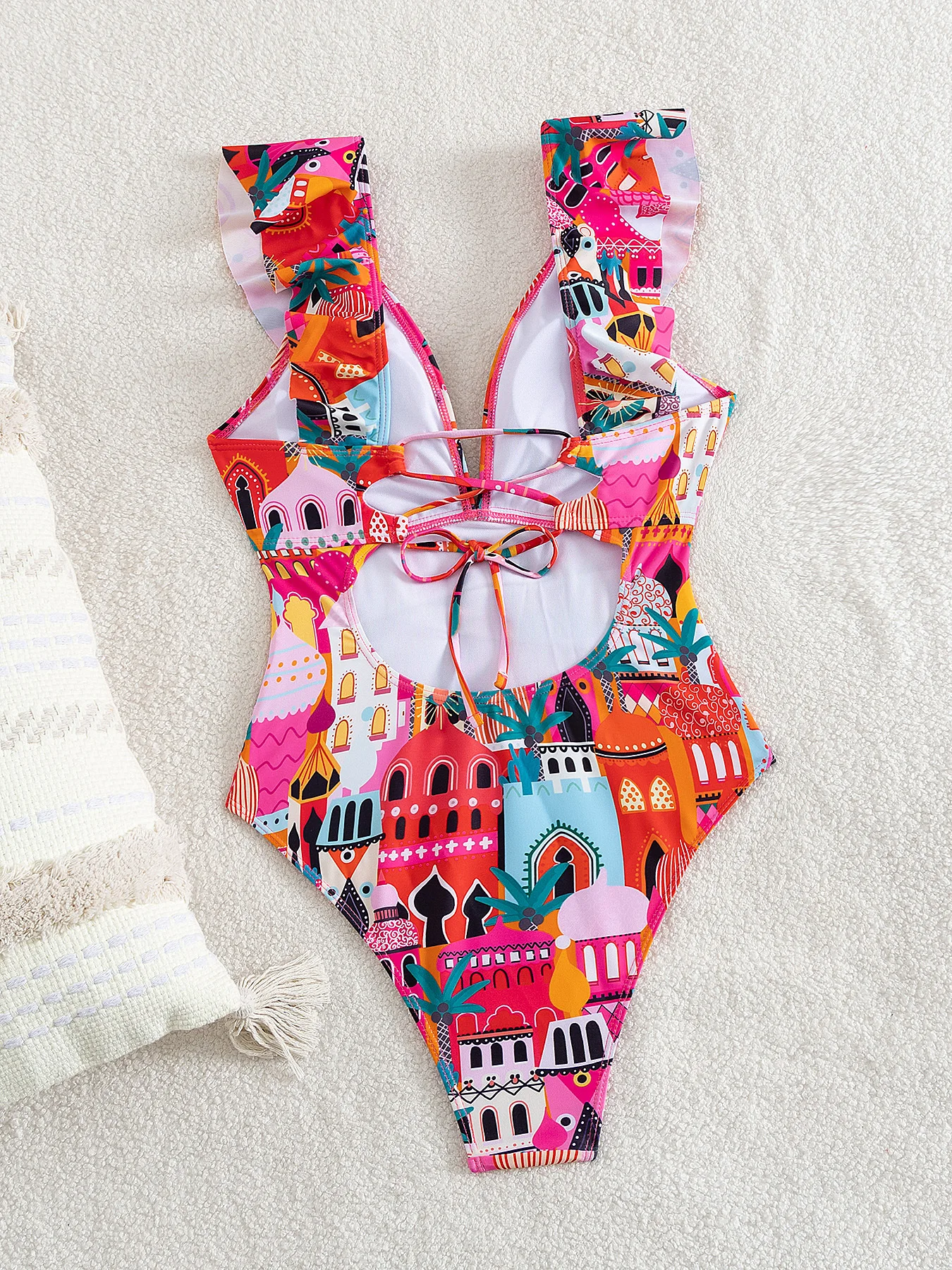 2025 Sexy Einteiliger Badeanzug Push Up Bademode Frauen Rüschen Monokini Verstellbare Schulter Badeanzug Bodysuit Badeanzug Badebekleidung