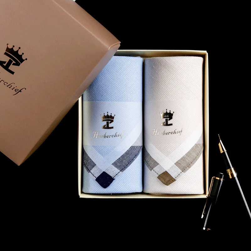 Pudełko prezentowe butikowe, retro chusteczka męska, bawełniana, pochłaniająca pot, męski kwadratowy ręcznik, do wycierania potu, prosty styl.