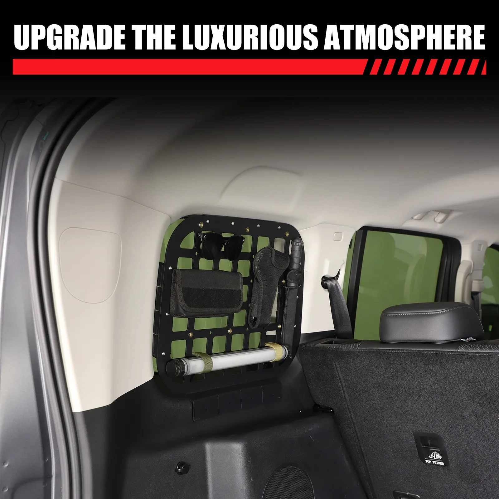 Aluminum Alloy Car Trunk Side Window Molle Panel Multipurpose Storage Shelf Rack Kit For Haval H9 2024-2026 Accessories