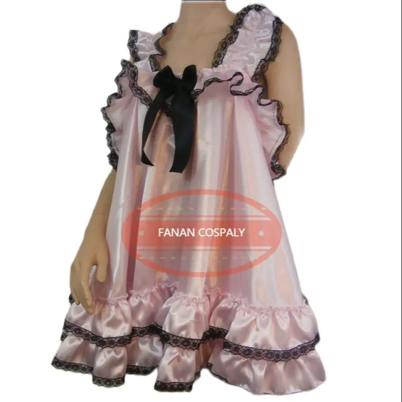 

Fashion Adult Sexy Girl Pink Sling Black Bow Lace Lace Sissy Sling Princess Sling Pajamas Custom Multi Color