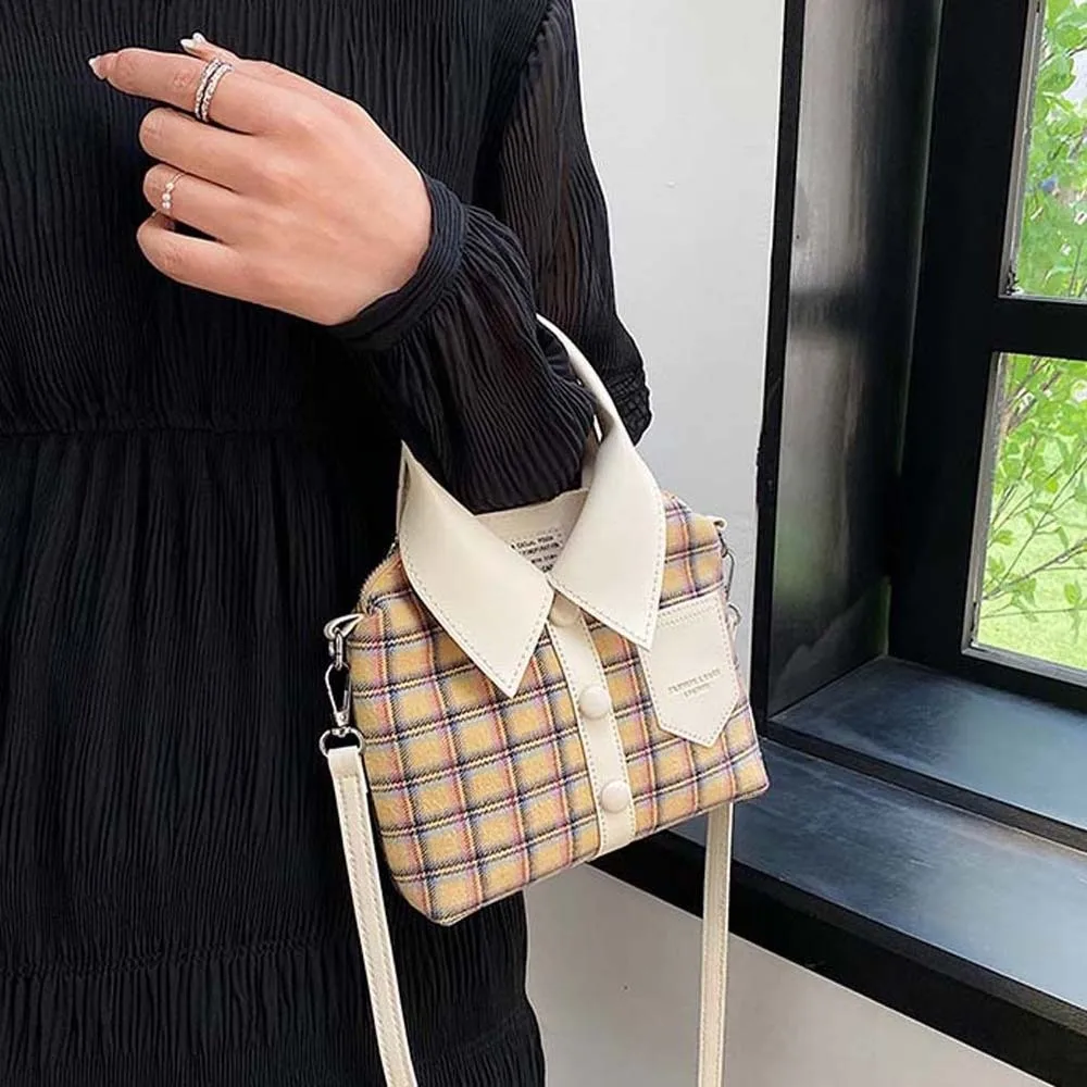 

Elegant Clothes Shaped Crossbody Bag Korean Style PU Leather Square Compact Shoulder Bag Waterproof Shirt Shaped Women Handbag