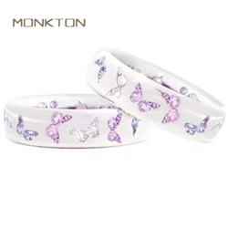 Monkton Blue Zirconia Butterfly Rings for Women Exquisite Animal Party Jewerly for Girls Gift Bague Homme
