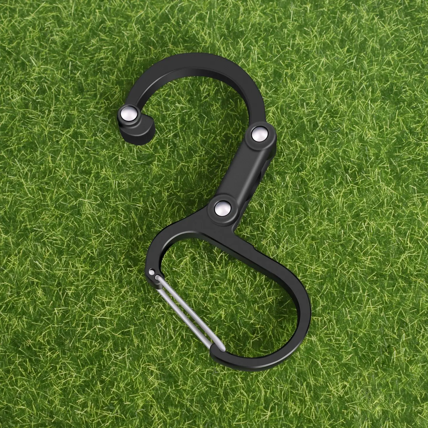 

Hybrid Gear Clip Carabiner Rotating Hook Clip Non-Locking Strong Clips for Camping Fishing Hiking Travel Backpack Out