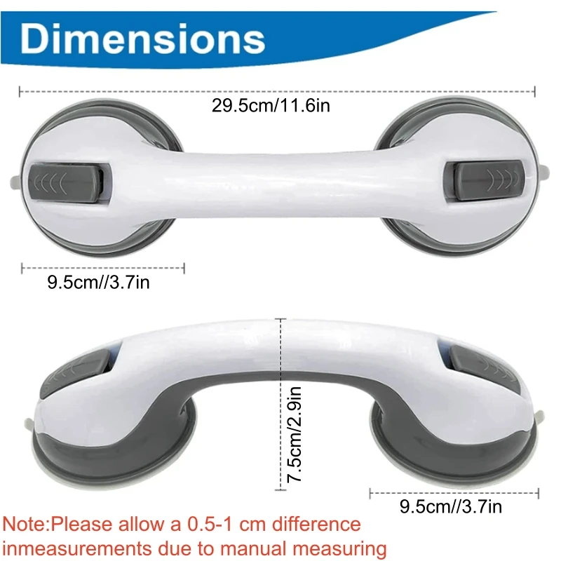 المزدوج قفل شفط كأس المضادة للانزلاق دش مقبض السلامة المرحاض مقبض إمساك للحمام دعم المسنين التوازن مساعدة مقابض