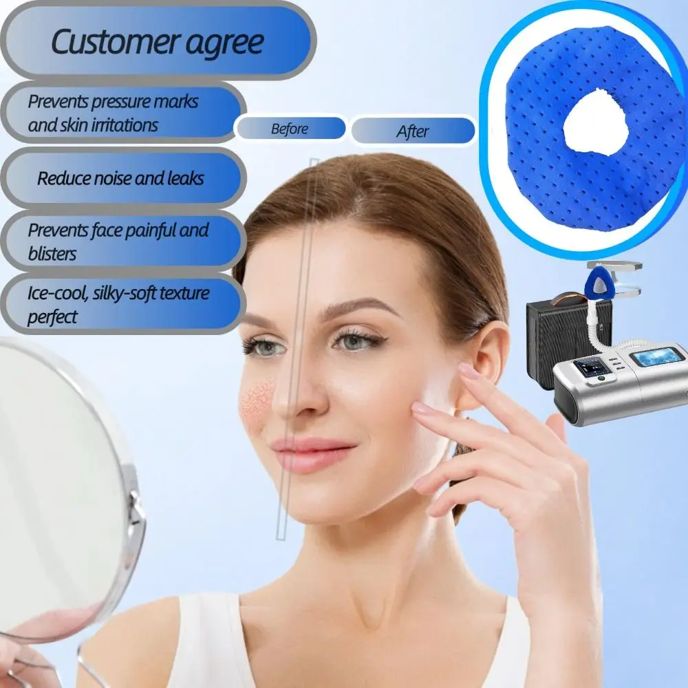Revestimientos de mascarilla nasal CPAP reutilizables, suaves y cómodos, cojines para mascarilla facial completa, tela transpirable, talla única, se adapta a todas las cubiertas de mascarilla CPAP