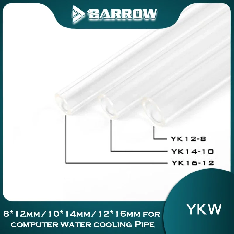 Barrow  500mm Acrylic Hard Tubes Transparent / White High Quality 8*12mm/10*14mm/12*16mm for computer water cooling Pipe 2pcs