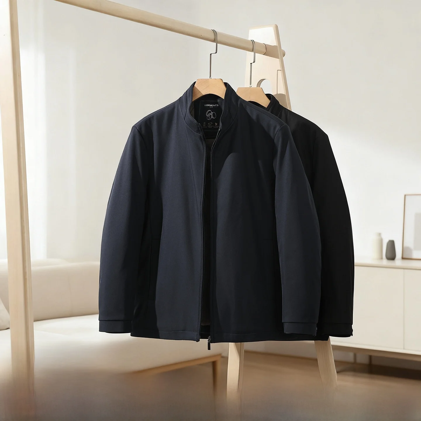 

Warm Wool Filled Cotton Jaet for Men Stand Fit Casual Sle Autumn Winter Youth Faion Breathable Waterproof Coat