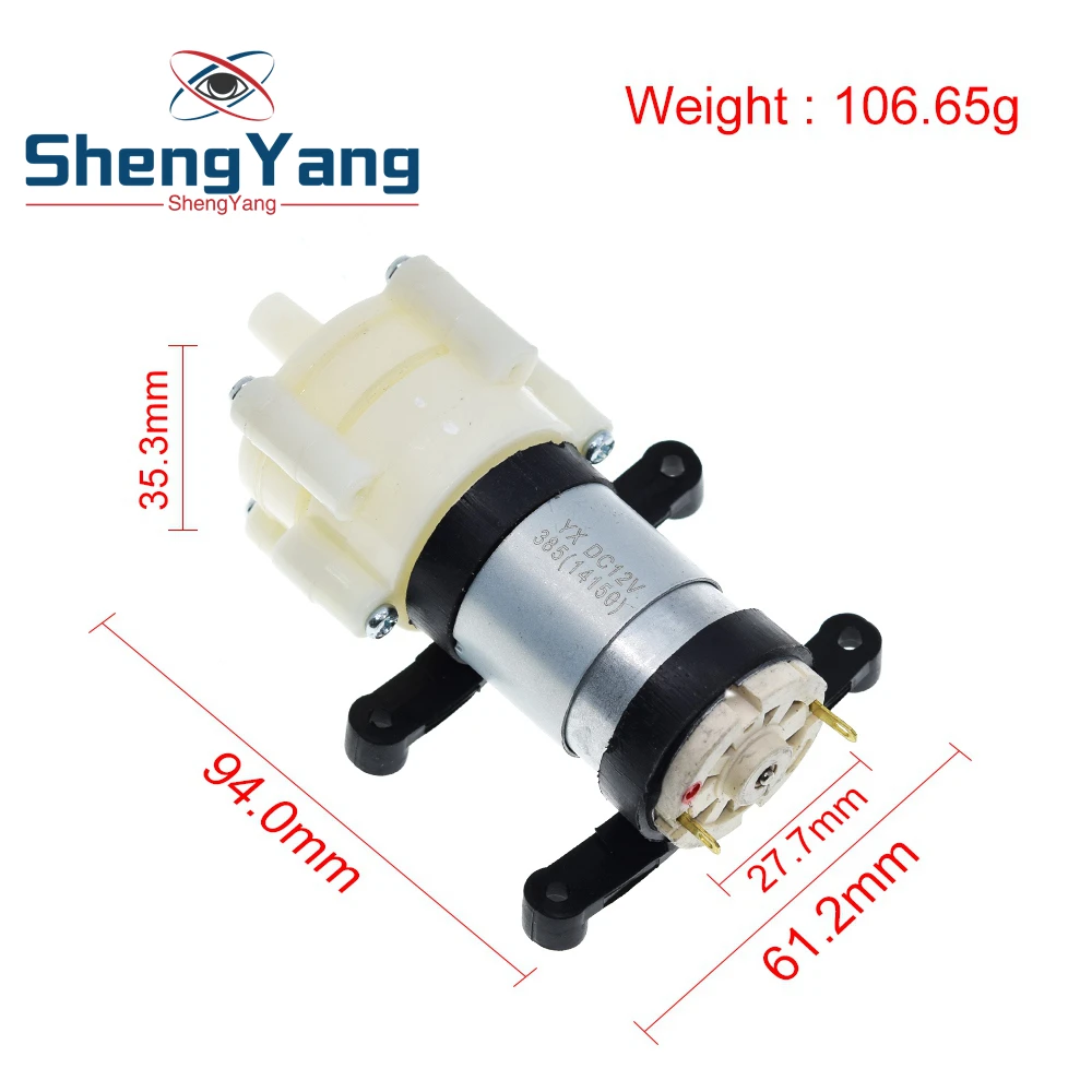 TZT DC6-12V R385 Aquarium Fish Tank Round Water Air DC Diaphragm Pump Aquarium Air Pumps Accessories