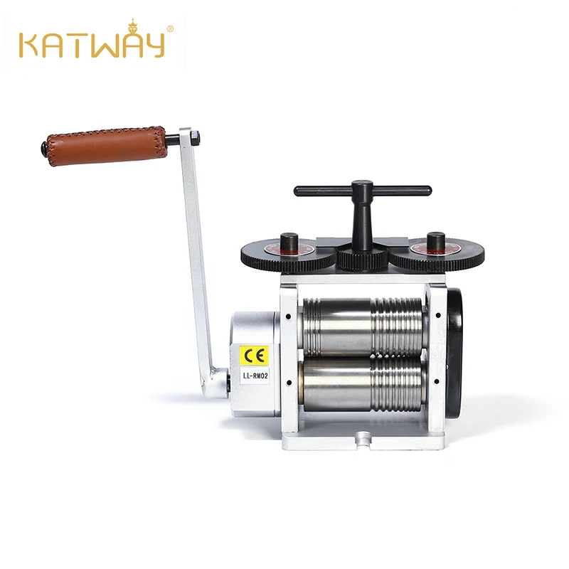 KATWAY Flat & Wire Combination Manual 130MM Rolling Mill Jewelry Press Tabletting Tool for Designer Professional LL-RM02C