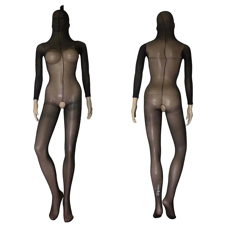 

Women Sexy Lingerie Sheer Crotchless Body Stocking Body Encasement Up to Head Bodyhose Pantyhose Erotic Bodystocking