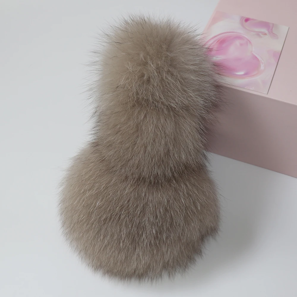 New Real Fox Fur Earmuffs For Winter Women Warm Natural Raccoon Fur Earmuffs Girls Ear Warmer Genuine Fur Scarves Plush Ear Muff