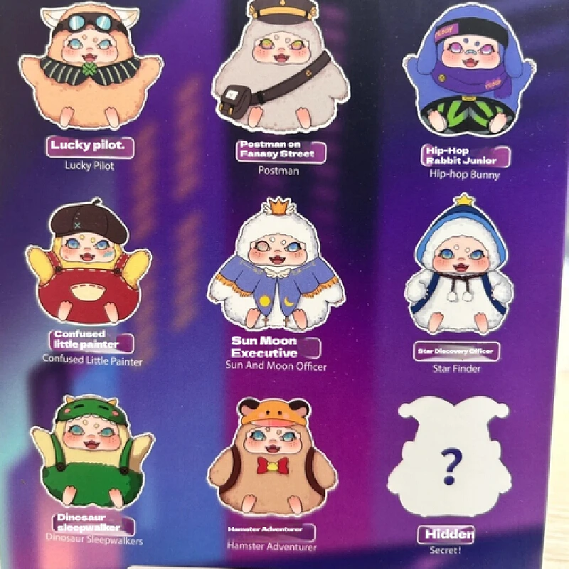original Baby Three Fantasy Street Series Plush Blind Box Pendant Anime Action Figure Caixa Mystery Box Dolls Girls Gift Toys