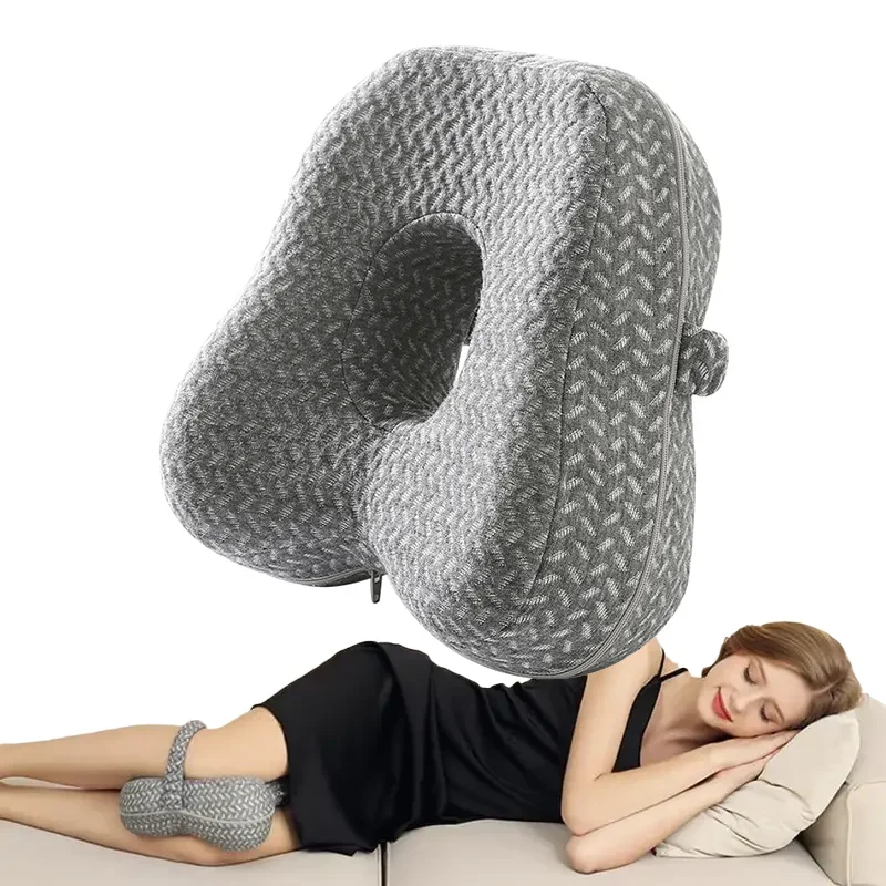 Memory Cotton Leg Pillow Support Side Sleeper Sciatica Orthopedic Sciatica Back Hip Knee Joint Pain Relief Pillow for Bed Sofa