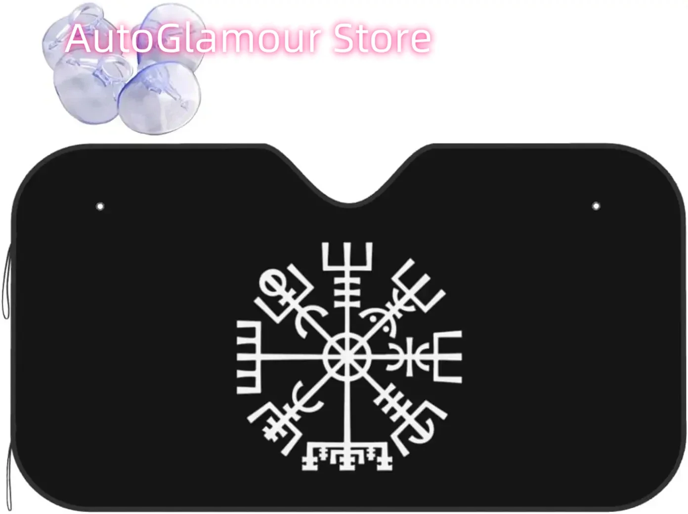 Símbolo vikingo, brújula nórdica, parasol para ventana delantera de coche, parasol para la mayoría de los sedanes, SUV, bloques de camiones, rayos Uv, mantiene el vehículo fresco