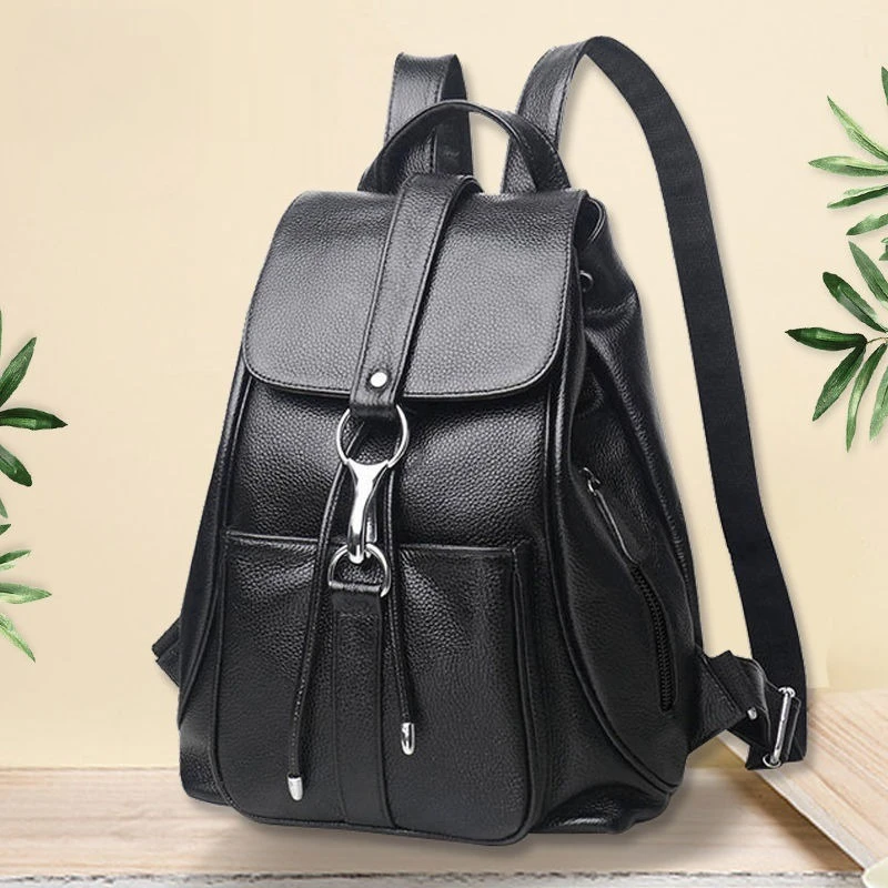 Fashion Texture Drawnstring Backpack Women's New Large-capacity Travel Schoolbag Backpack High Quality and High Appearance Level