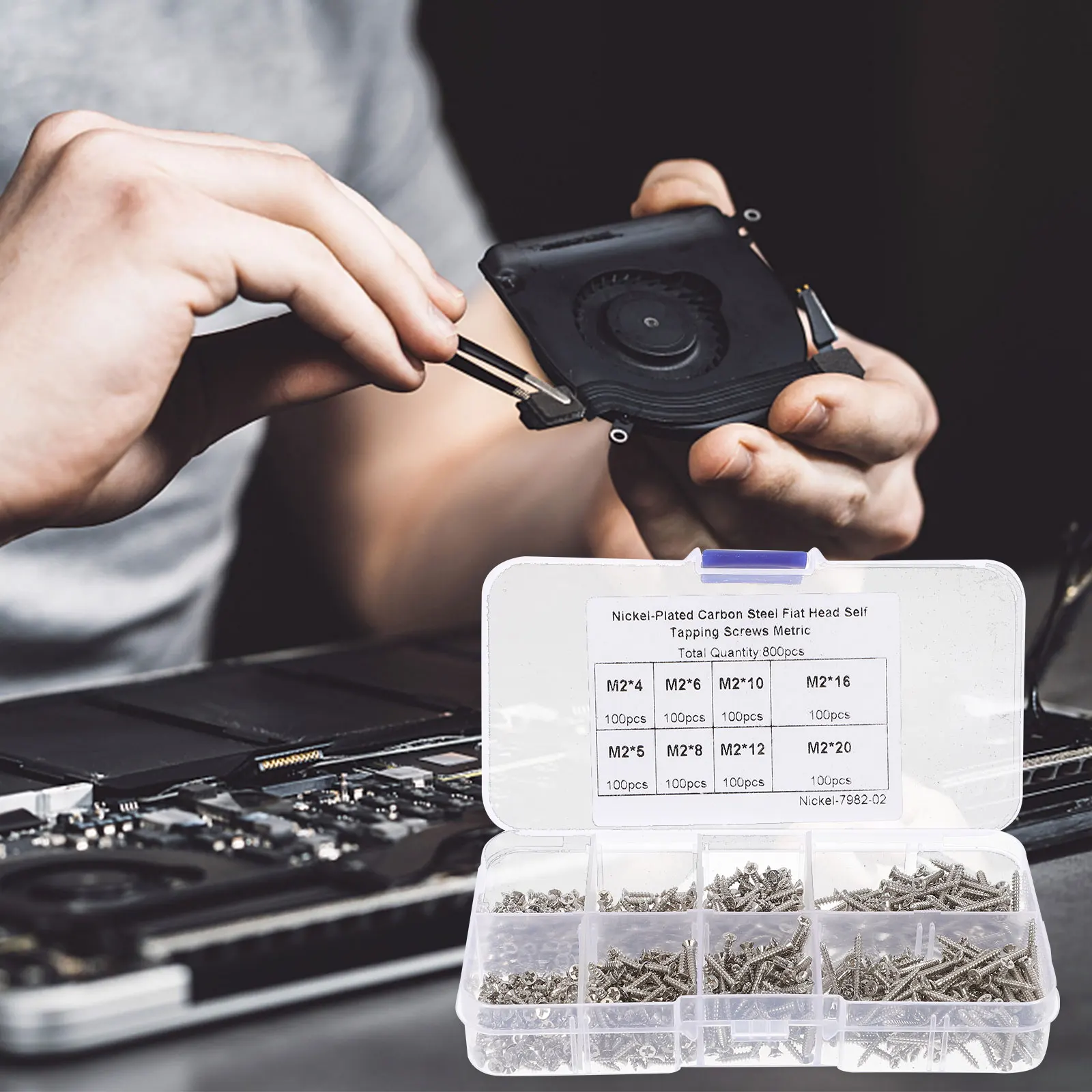 

1 set Self tapping Flat Head Laptop Computer Screws Assortment Countersunk Bolts for Wood Thin Iron High Strength Non Slip Easy