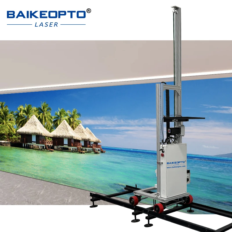 BK-UP1400L Large 3D Wall Printer Double DX7 Print Heads Surface tracking CMYKW 5 UV Ink White Brick wall Ceramic Tile Apply