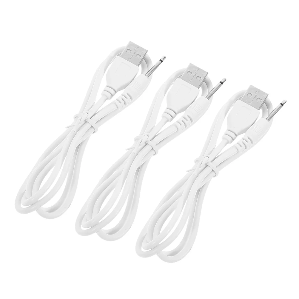 

3pcs Charging Cable For Beauty Devices Fast Usb To Dc Durable Zinc Alloy Plug Play Massager Moon Lamp Night Lights Car