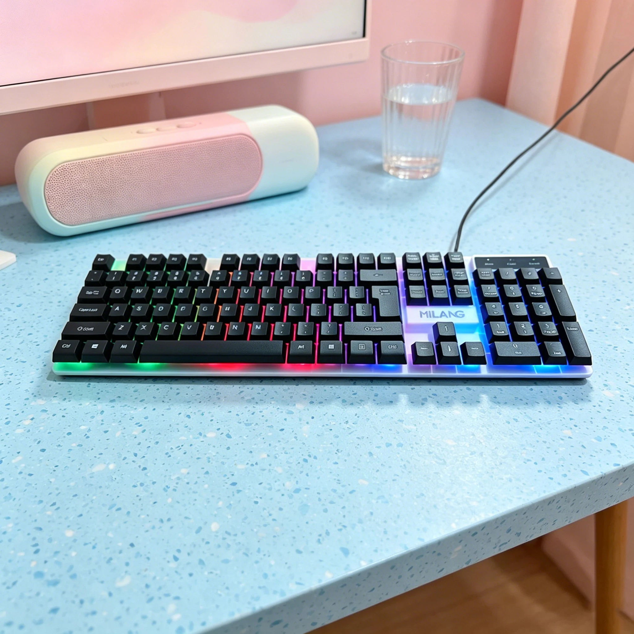 Regenboog LED-achtergrondverli - Pc Gaming Komplett Set recensie en prijs