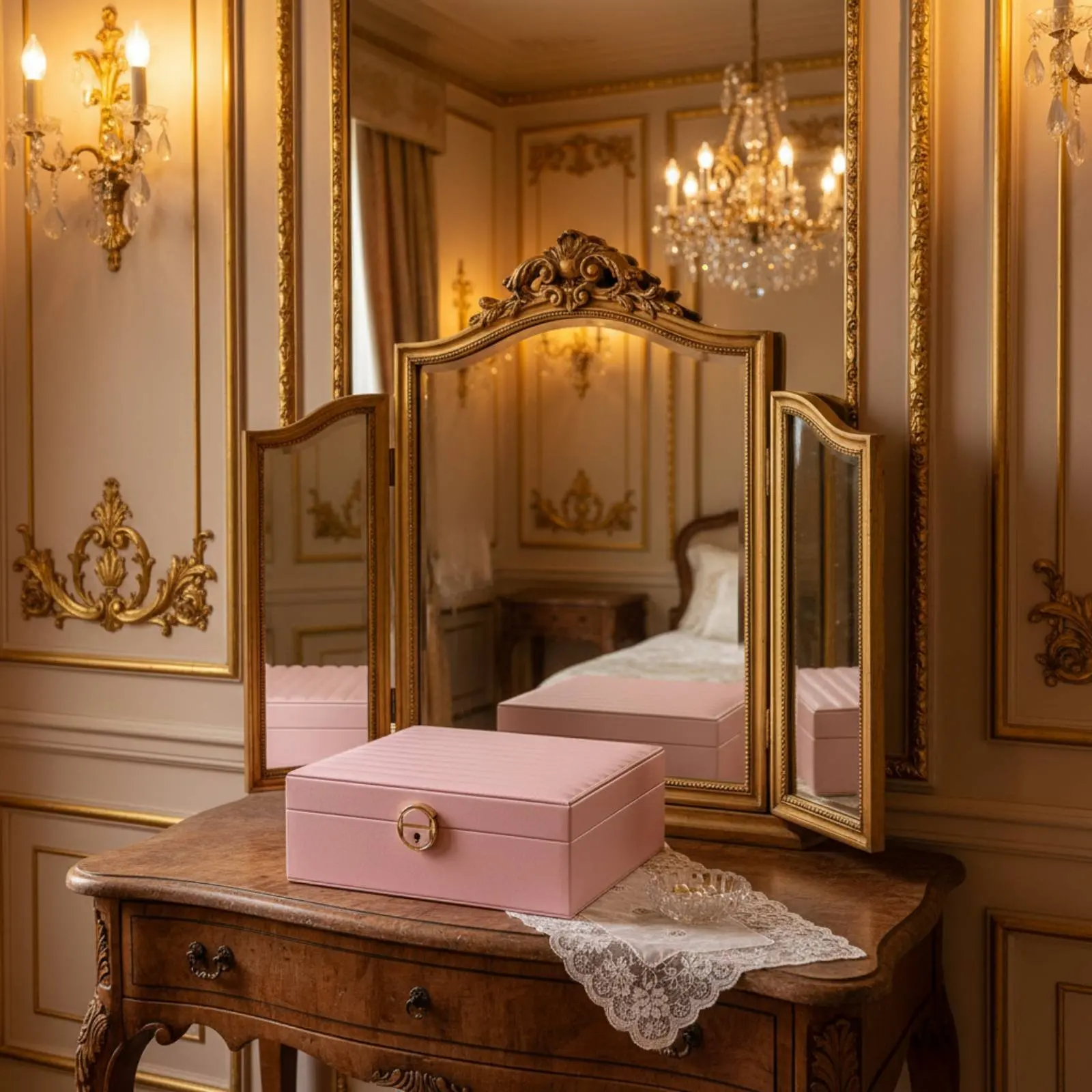 

Multi-Tier Jewelry Box Soft Luxurious Textile Lining Multi-Compartment Jewelry Holder Watch and Band Storage Case for Women