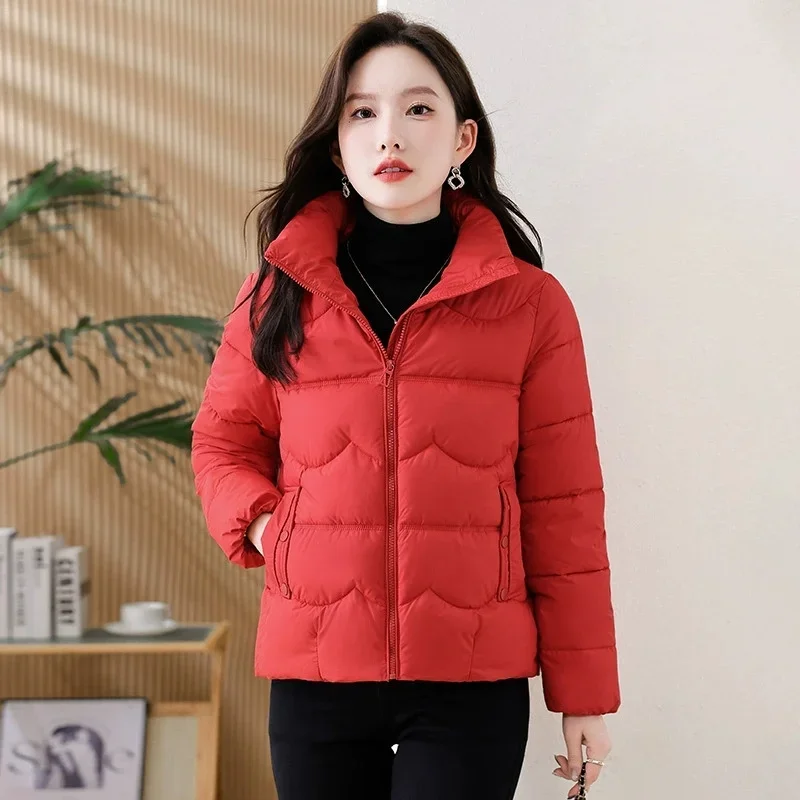 

Women's Winter Parka Coat 2026 New Fashion Casual Ladies Outerwear Warm Elegant Korean Lady Short Down Cotton Jacket Overcoat